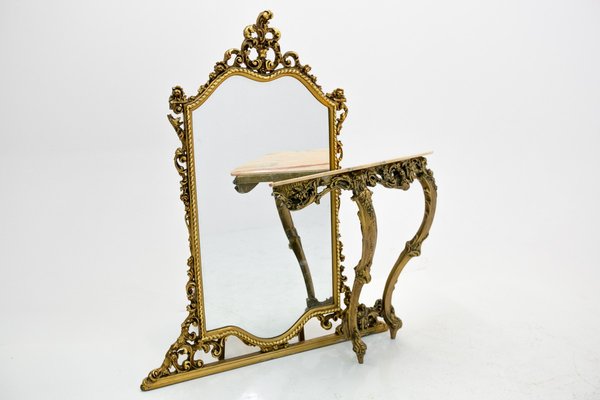 Antique Mirror & Console, 1930, Set of 2-BXB-1140948