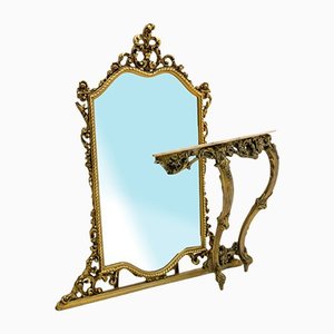 Antique Mirror & Console, 1930, Set of 2-BXB-1140948