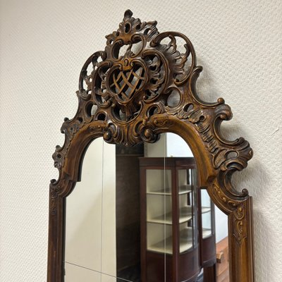 Antique Mirror with Console in Walnut, Set of 2-ALF-2033517