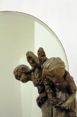 Antique Mirror with Figurines from Goldscheider-ZWH-1047026