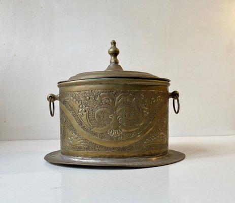 Antique Moroccan Brass Tea Caddy, 1900s-LCR-1361395