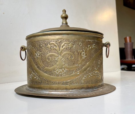 Antique Moroccan Brass Tea Caddy, 1900s-LCR-1361395