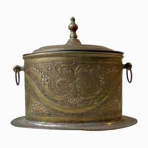 Antique Moroccan Brass Tea Caddy, 1900s-LCR-1361395