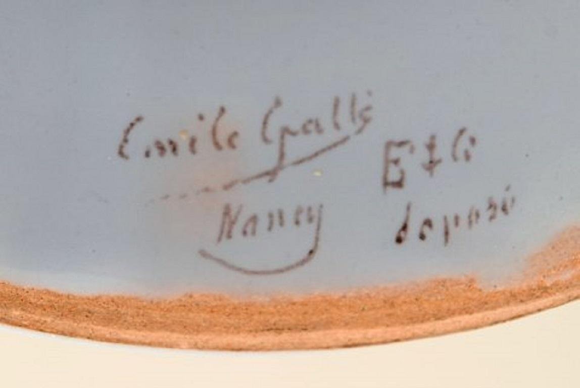 Antique Nancy Compote in Hand-Painted Faience by Emile Gallé for St. Clement