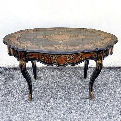 Antique Napoleon III Boulle Desk, 1800s-BEW-1404796