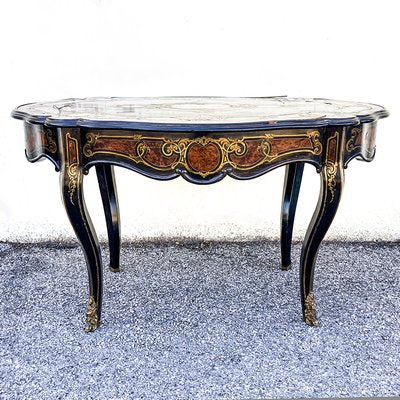 Antique Napoleon III Boulle Desk, 1800s-BEW-1404796