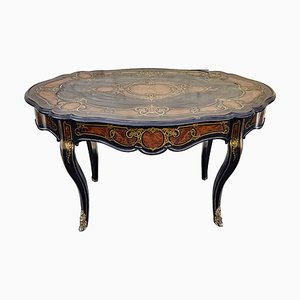 Antique Napoleon III Boulle Desk, 1800s-BEW-1404796