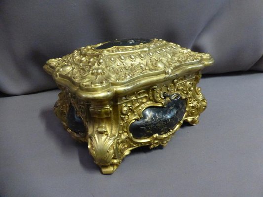 Antique Napoleon III Bronze Jewelry Case-WSV-605457