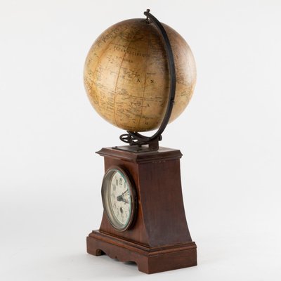 Antique Napoleon III Clock with Globe-WFS-2026395