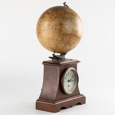 Antique Napoleon III Clock with Globe-WFS-2026395