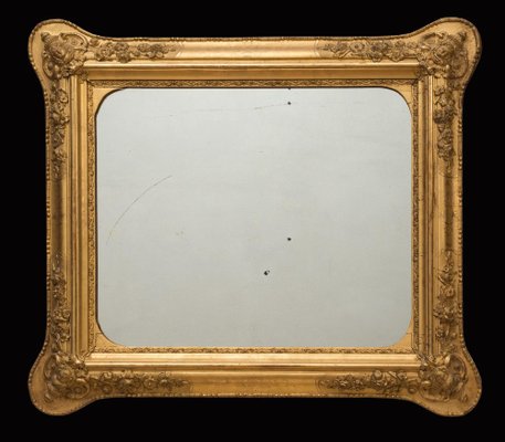 Antique Napoleon III French Mirror in Golden Wood, 19th-Century-KKK-1182200