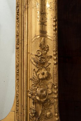 Antique Napoleon III French Mirror in Golden Wood, 19th-Century-KKK-1182200