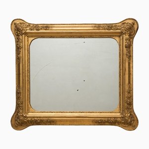 Antique Napoleon III French Mirror in Golden Wood, 19th-Century-KKK-1182200