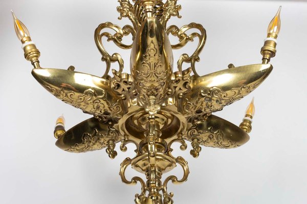 Antique Napoleon III Gilded Bronze Chandelier-WFS-548729