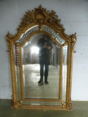 Antique Napoleon III Mirror with Reserves-WSV-605144