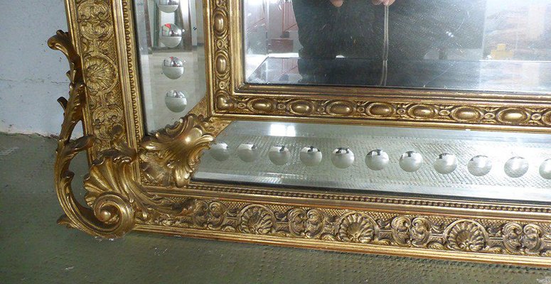 Antique Napoleon III Mirror with Reserves-WSV-605144