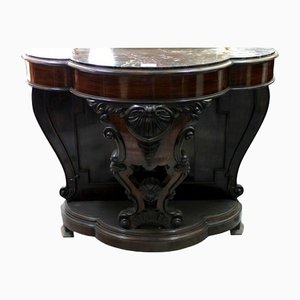 Antique Neapolitan Console in Wood with Marble Top-KKK-1182205