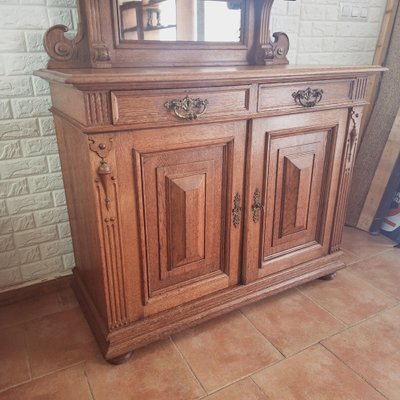 Antique Neo-Baroque Oak Buffet, Netherlands, 1900s-FRB-1816100