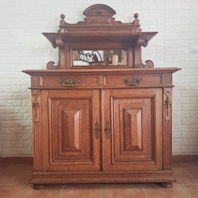 Antique Neo-Baroque Oak Buffet, Netherlands, 1900s-FRB-1816100