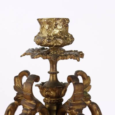 Antique Neo-Gothic Bronze Candelabras, Europe, 19th Century, Set of 2-VMM-2023879