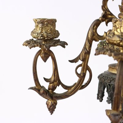 Antique Neo-Gothic Bronze Candelabras, Europe, 19th Century, Set of 2-VMM-2023879