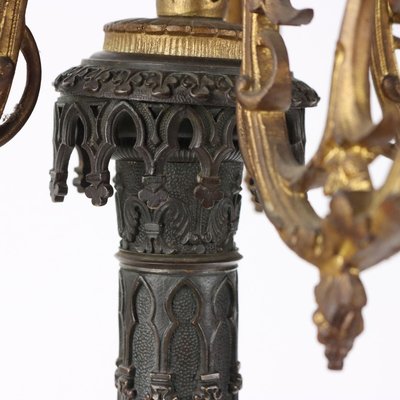 Antique Neo-Gothic Bronze Candelabras, Europe, 19th Century, Set of 2-VMM-2023879