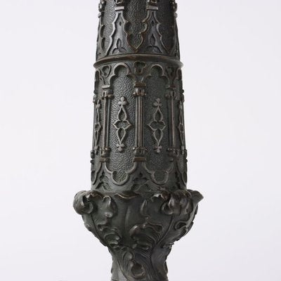 Antique Neo-Gothic Bronze Candelabras, Europe, 19th Century, Set of 2-VMM-2023879