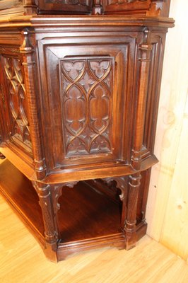 Antique Neo-Gothic Credenza in Walnut-KMQ-1332634