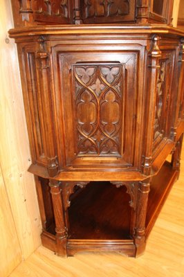 Antique Neo-Gothic Credenza in Walnut-KMQ-1332634