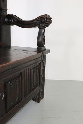 Antique Neo-Gothic Oak Chest Bench-AA-831648