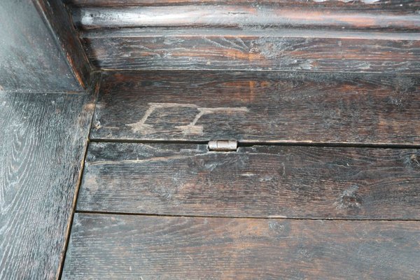 Antique Neo-Gothic Oak Chest Bench-AA-831648