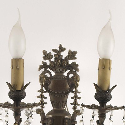 Antique Neoclassical Bronze and Gold Sconces, Set of 2-NJV-853233