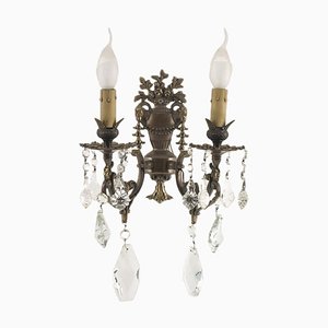 Antique Neoclassical Bronze and Gold Sconces, Set of 2-NJV-853233