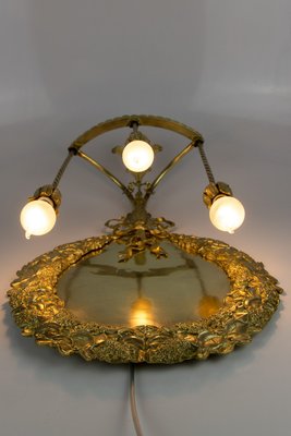 Antique Neoclassical Style Bronze and Brass 3-Light Sconce, 1900s-KEG-727784