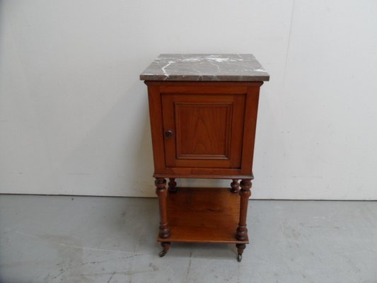 Antique Nightstand with Marble Top, 1890s-PNJ-2023554