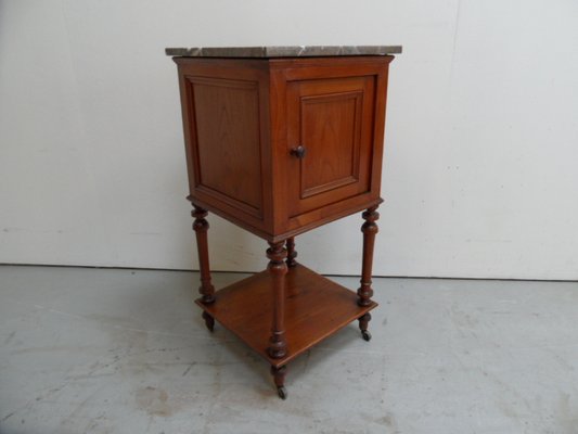 Antique Nightstand with Marble Top, 1890s-PNJ-2023554