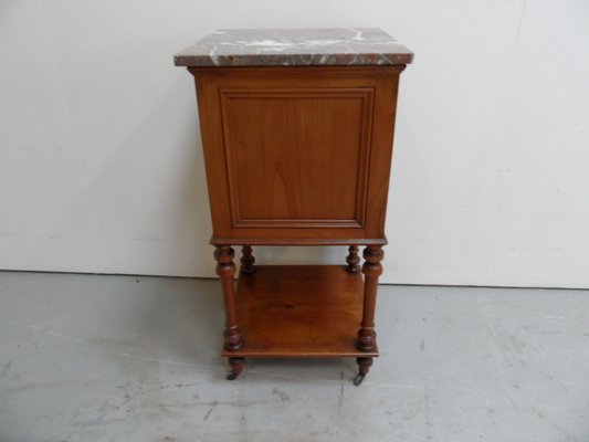 Antique Nightstand with Marble Top, 1890s-PNJ-2023554