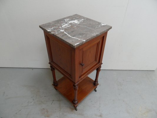 Antique Nightstand with Marble Top, 1890s-PNJ-2023554