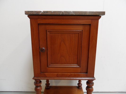 Antique Nightstand with Marble Top, 1890s-PNJ-2023554