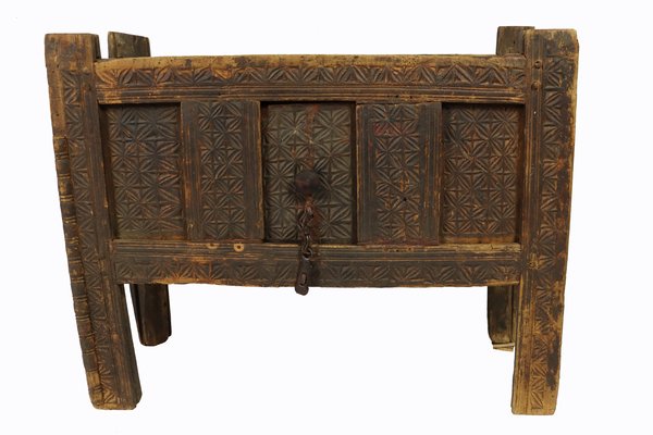 Antique Nomadic Turkmen Yurt Treasure Dowry Chest-UZN-1402980