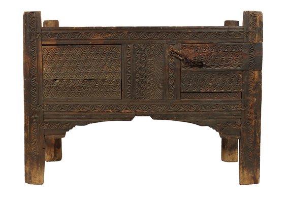 Antique Nomadic Turkmen Yurt Treasure Dowry Chest-UZN-1402657