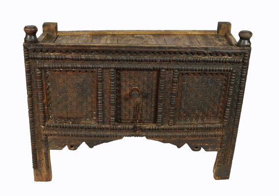 Antique Nomadic Turkmen Yurt Treasure Dowry Chest-UZN-1402889