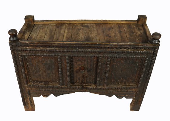 Antique Nomadic Turkmen Yurt Treasure Dowry Chest-UZN-1402889