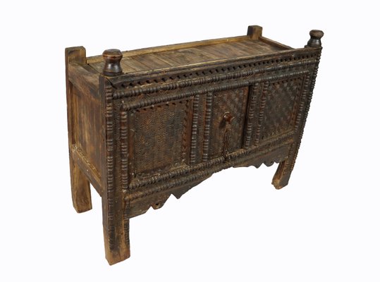 Antique Nomadic Turkmen Yurt Treasure Dowry Chest-UZN-1402889