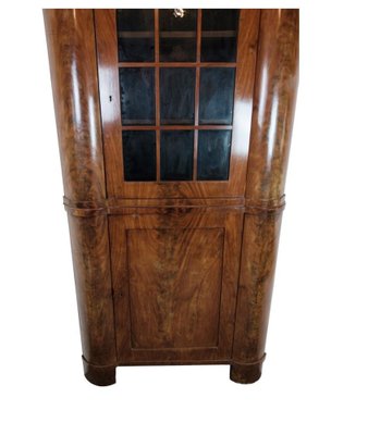 Antique North German Late Empire Polished Mahogany Corner Cabinet-UY-1249237