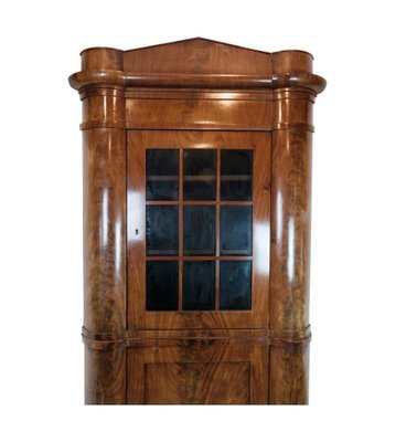 Antique North German Late Empire Polished Mahogany Corner Cabinet-UY-1249237