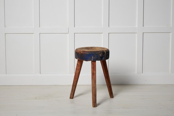 Antique Northern Swedish Country House Pine Stool-MJF-1759792