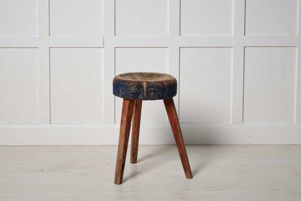 Antique Northern Swedish Country House Pine Stool-MJF-1759792