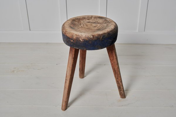 Antique Northern Swedish Country House Pine Stool-MJF-1759792