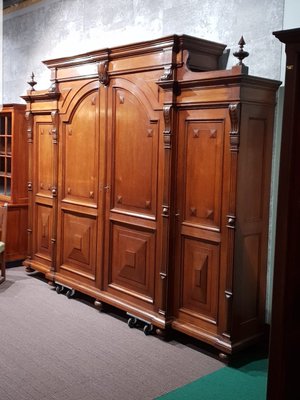 Antique Oak 4-Door Wardrobe-NQV-637663